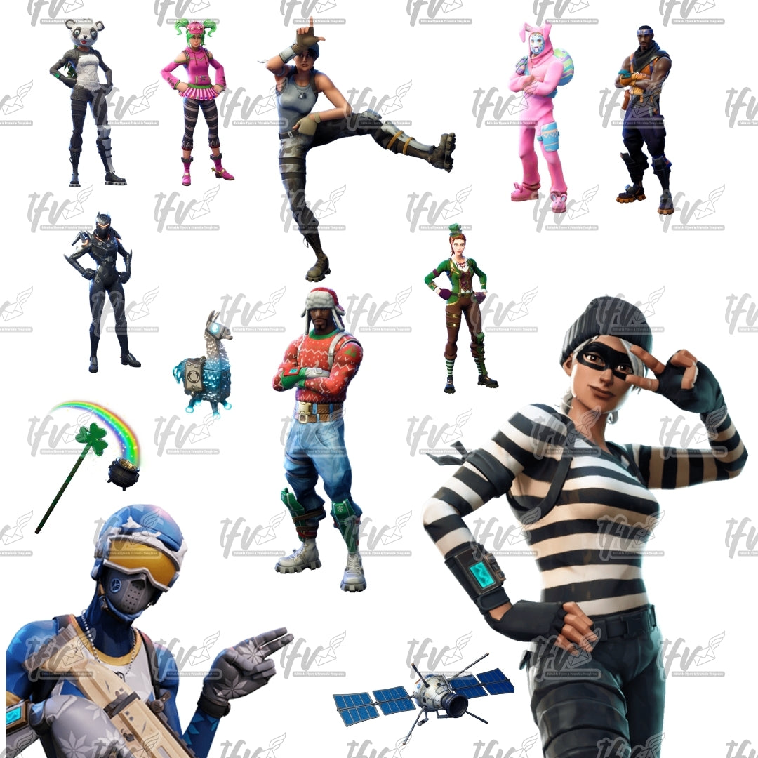 Fortnite Character Clip Art Bundle