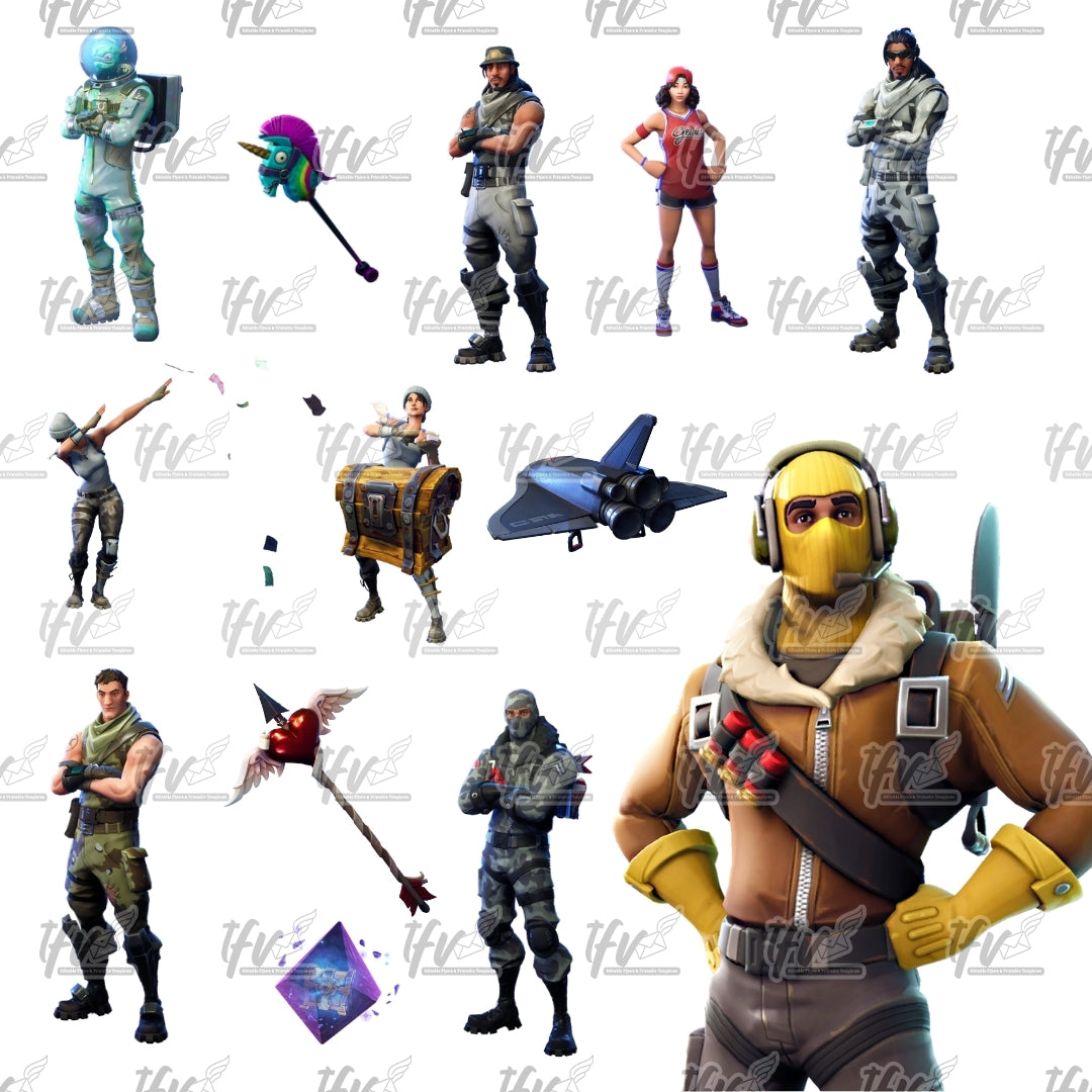 Fortnite Character Clip Art Bundle