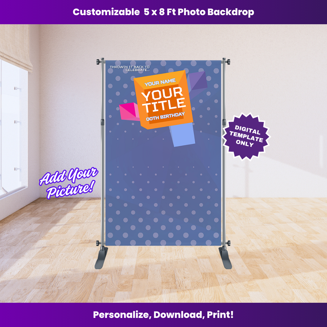 Light Purple 106 and Park 5 x 8 ft Backdrop Editable Template
