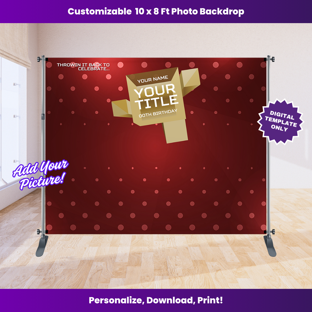 106 and Park 10 x 8 ft Backdrop Editable Template (Gold and Maroon)