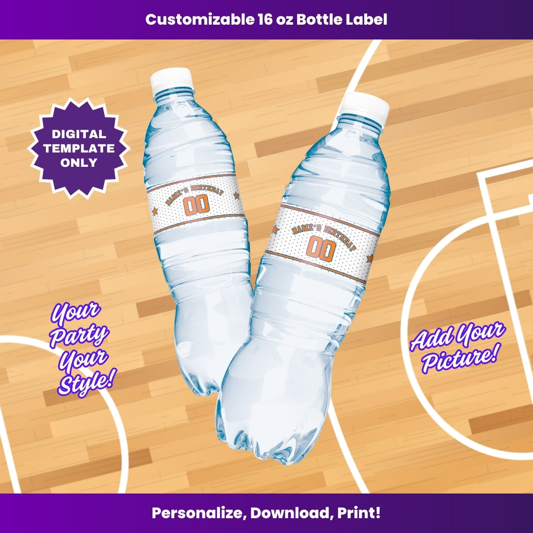 Knicks 16oz Water Bottle Labels – Editable Template (Canva Design)