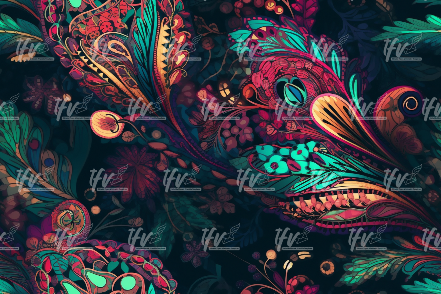 Abstract Paisley Pattern 20 Oz Skinny Tumbler Wrap