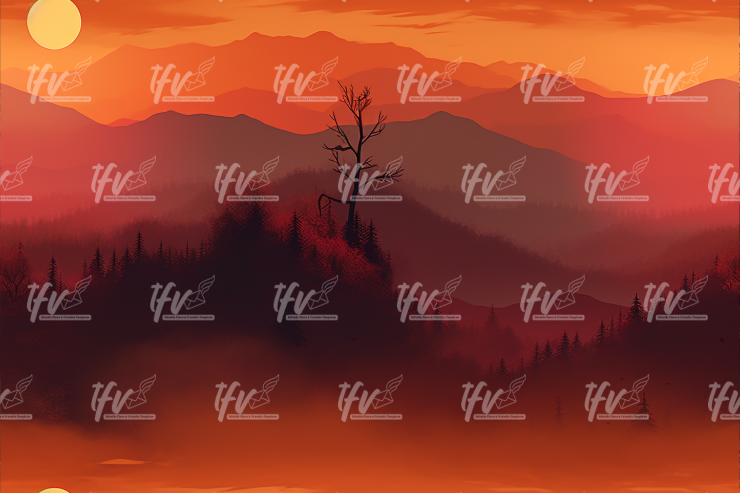 Sunset After Wildfire 20 Oz Skinny Tumbler Wrap