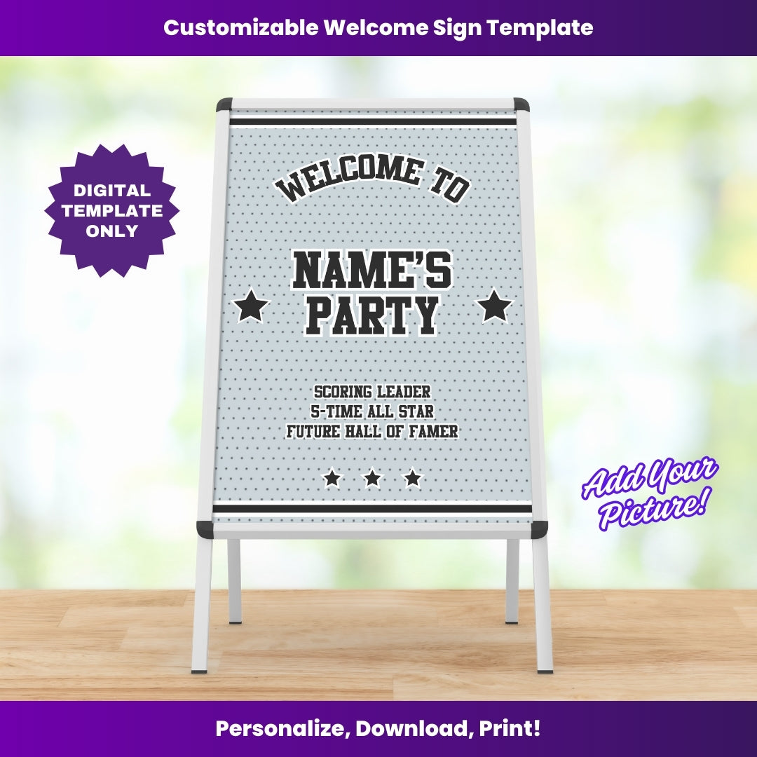 Spurs Party Welcome Sign – Editable Template (Canva Design)