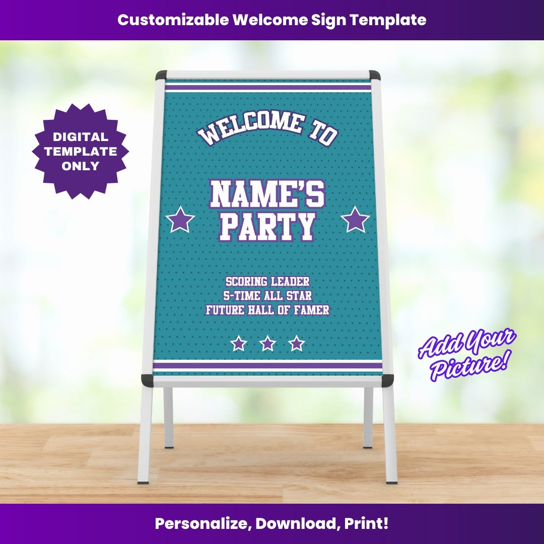 Hornets Party Welcome Sign – Editable Template (Canva Design)