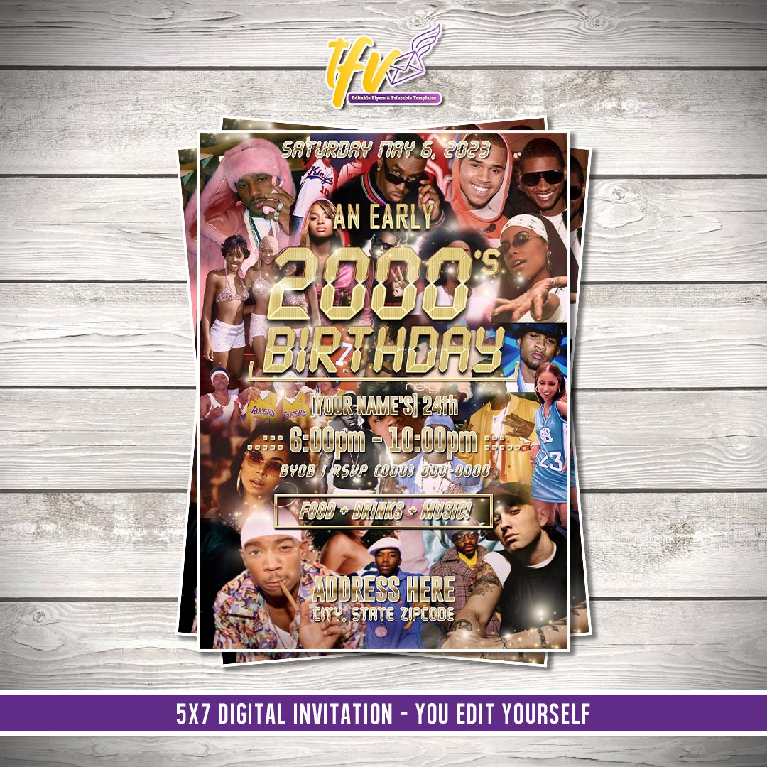 An Early 2000's Party Flyer Editable Template (OG Edition) – TFV
