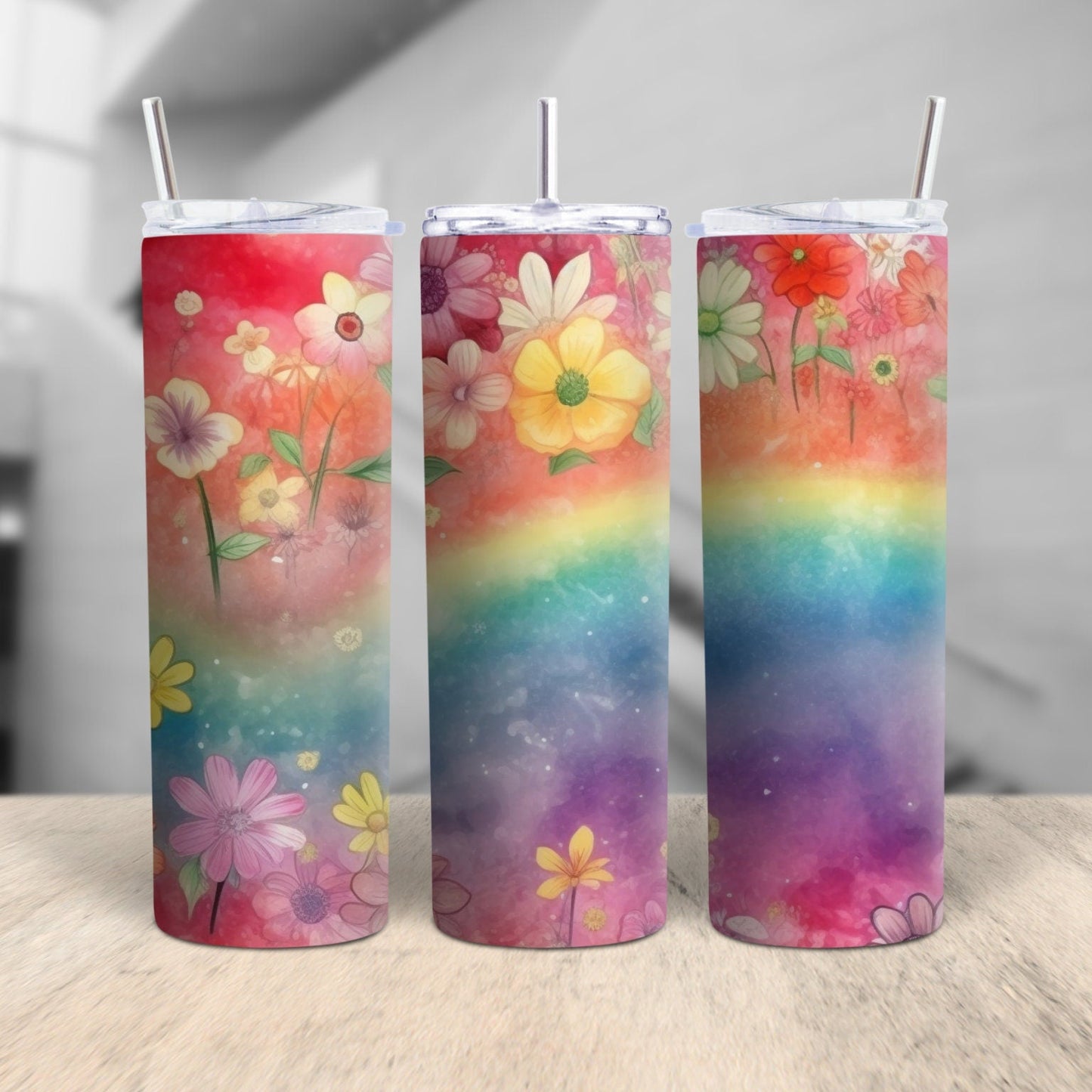 Magic Rainbow Pattern 20 Oz Skinny Tumbler Wrap