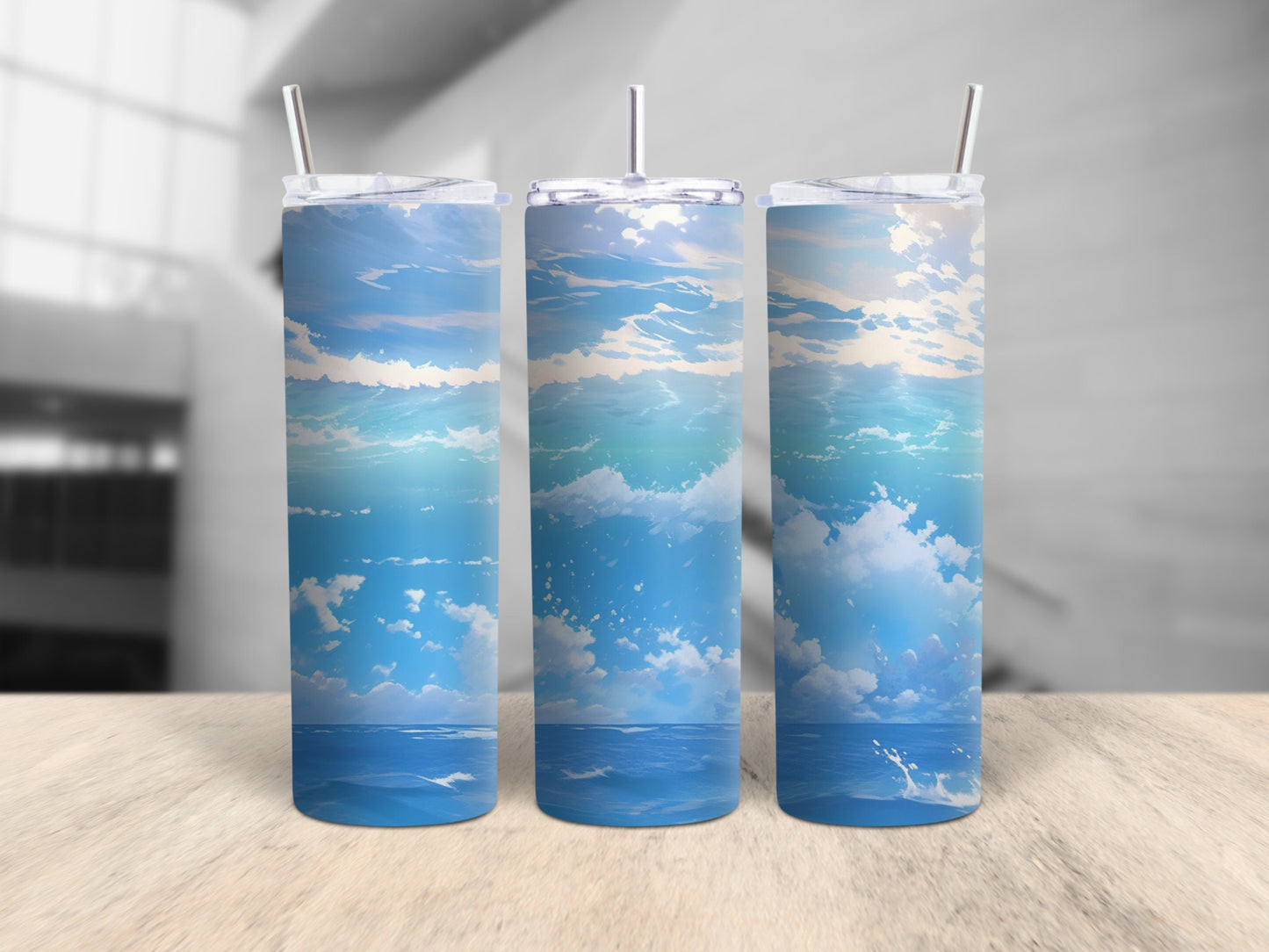 Heaven Skies Painted 20 Oz Skinny Tumbler Wrap