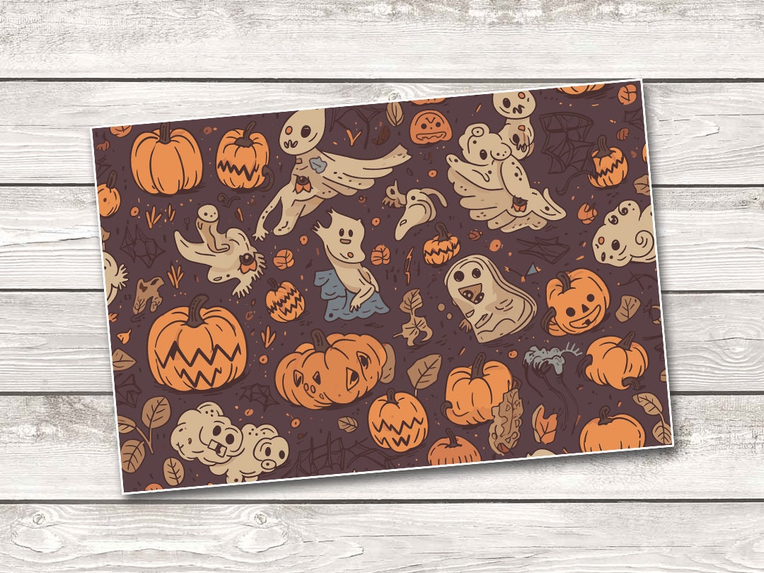 Vintage Ghost Halloween Pattern 20 Oz Skinny Tumbler Wrap