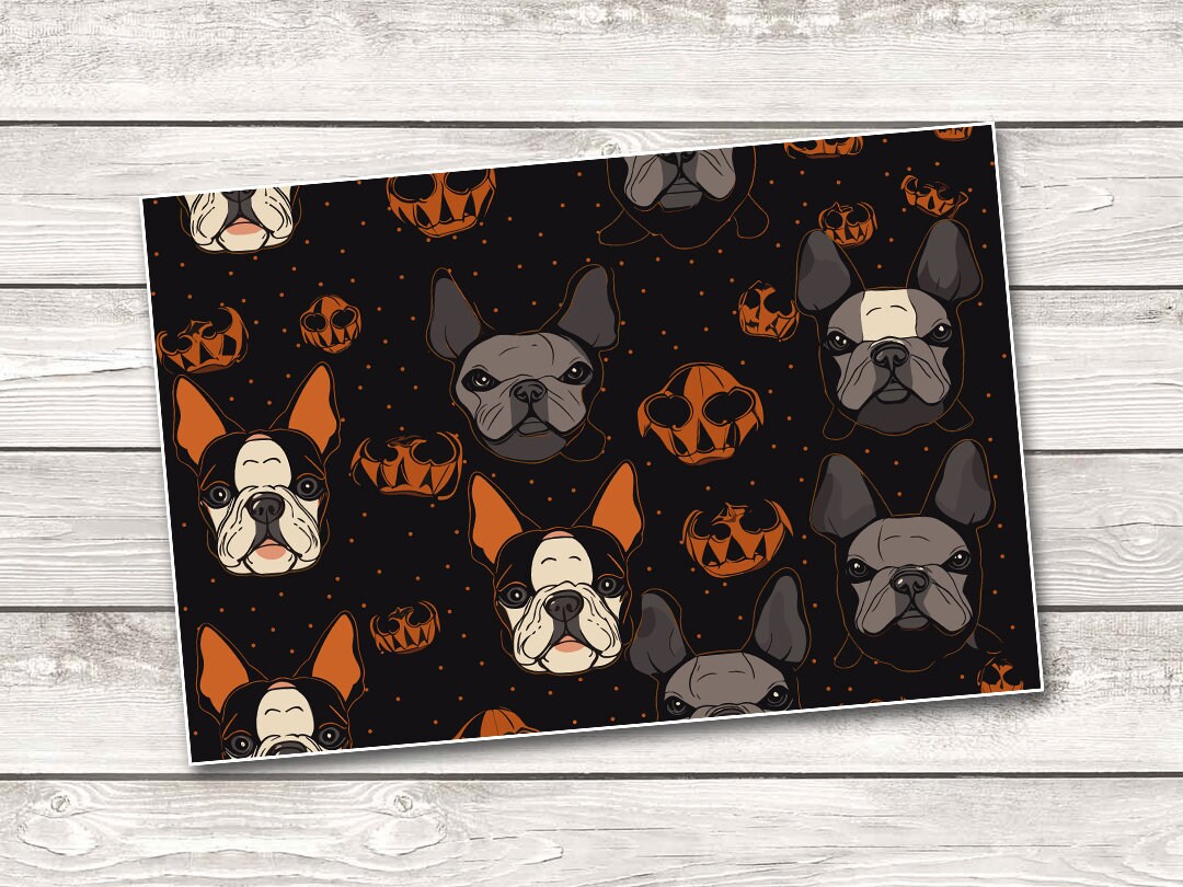 Black Dog Halloween Pattern 20 Oz Skinny Tumbler Wrap
