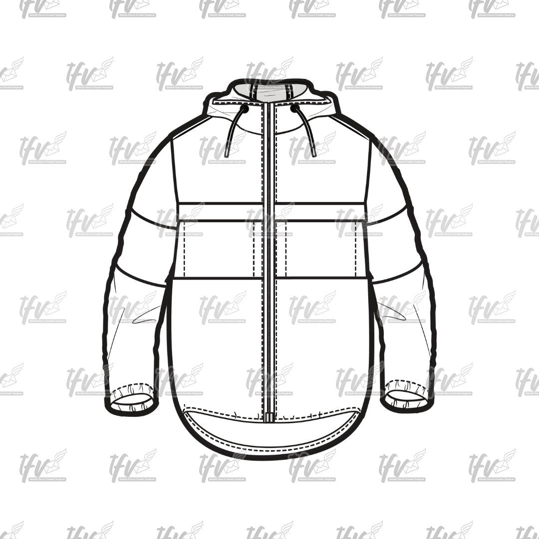 Work Hoodie Mockup, Streetwear Mockup, Apparel Mockup, Vector Illustration, Technical Drawing, Tech Pack, Procreate Files, Digital Fashion