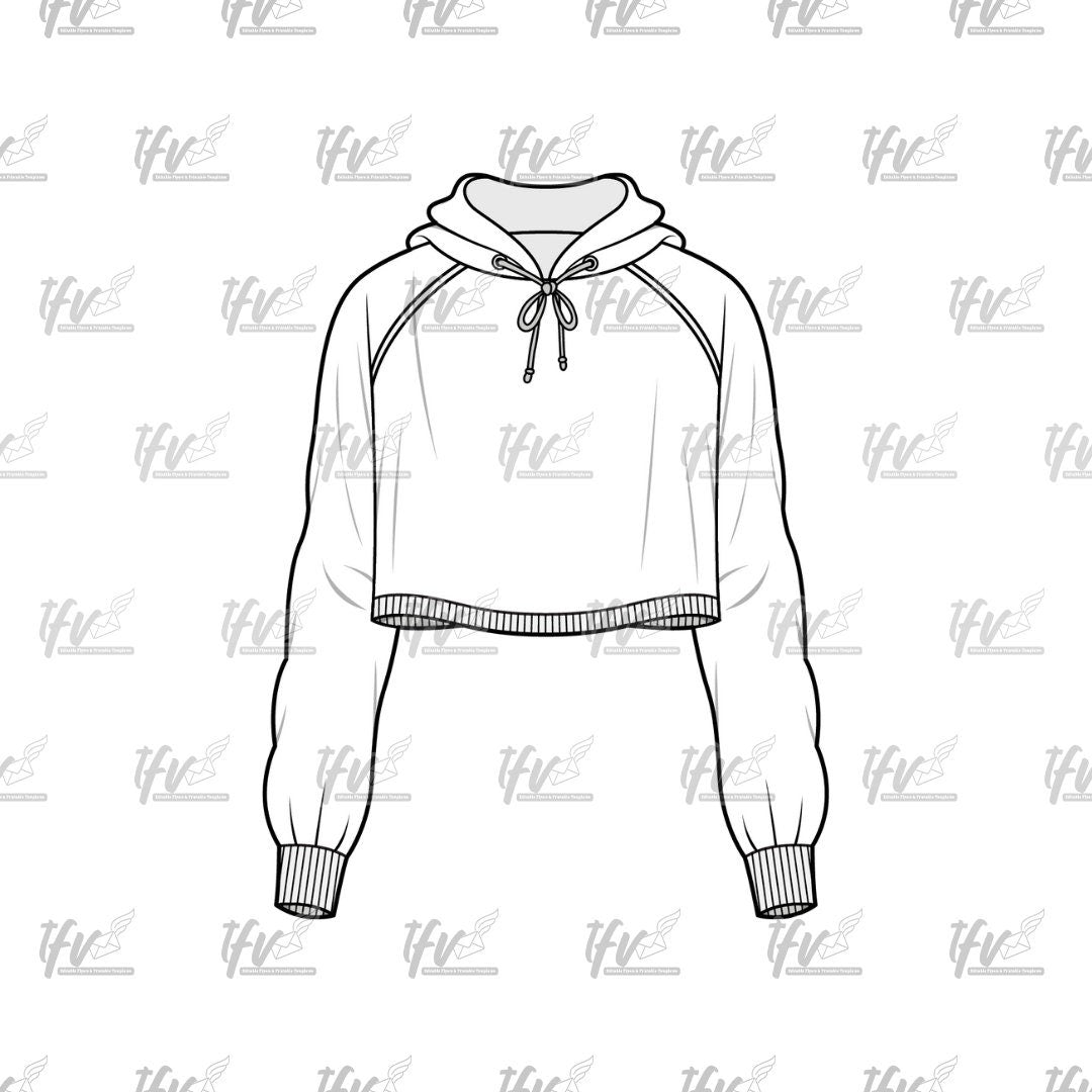 Womens Hoodie Mockup, Athletic Mockup, Apparel Mockup, Vector Illustration, Technical Drawing, Tech Pack, Procreate Files, Fashion Mockup
