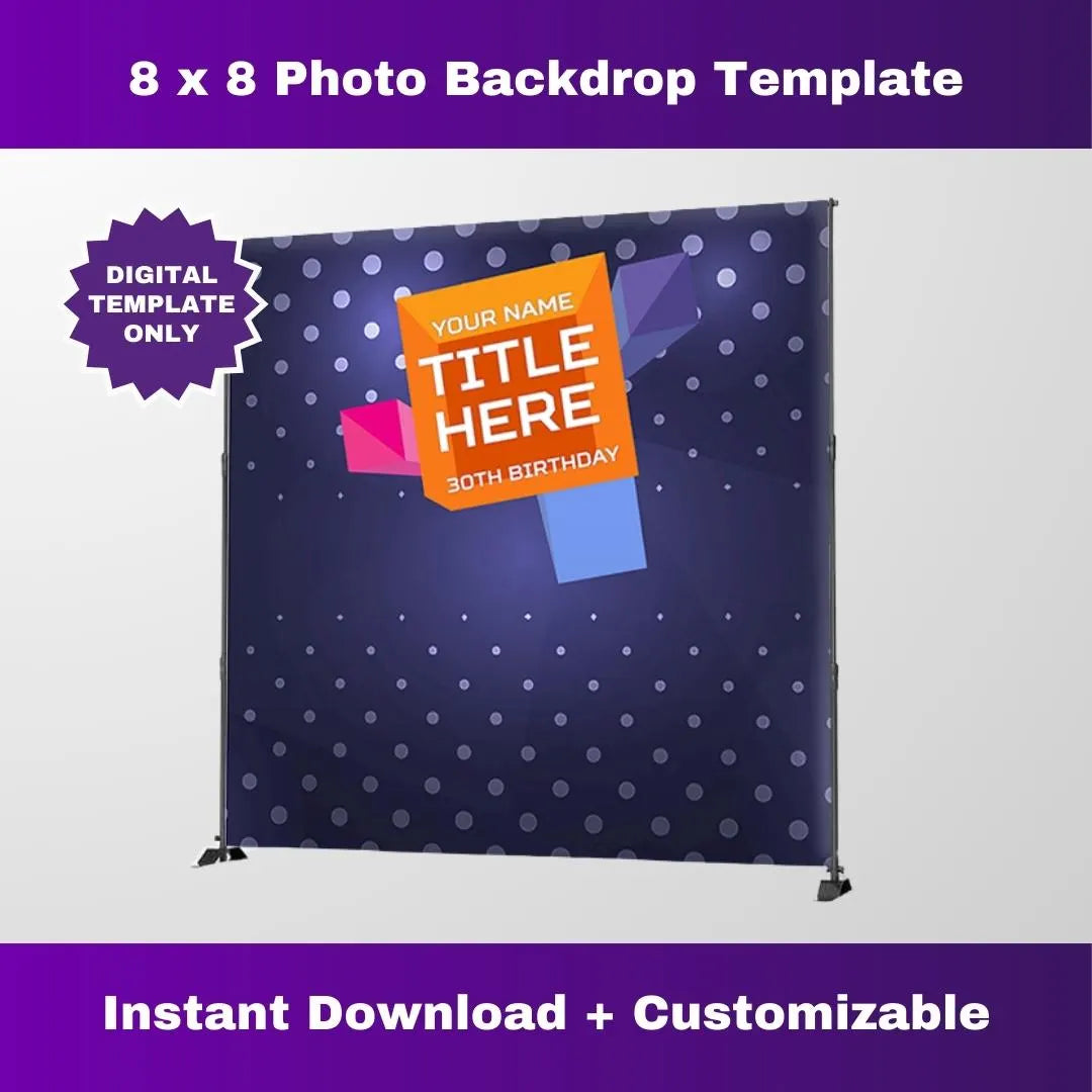 OG Purple 106 and Park Party Photo Backdrop โ Editable Corjl Template