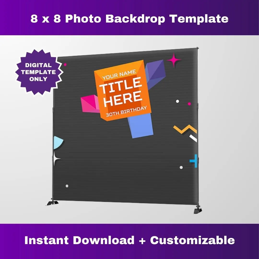 106 and Park Party Photo Backdrop โ Editable Corjl Template
