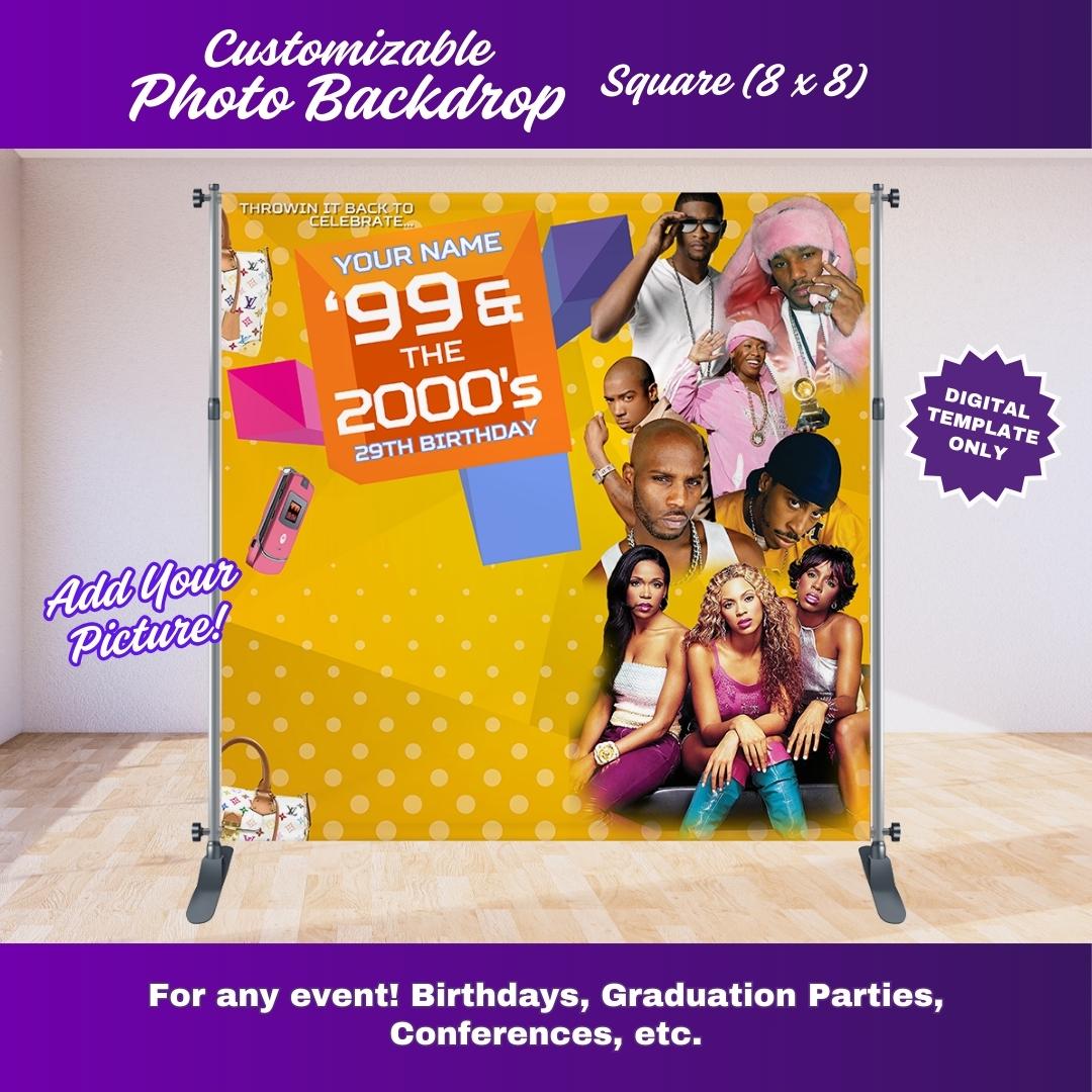 Yellow 106 and Park Party Photo Backdrop (Purple Haze Edition) – Editable Canva Template