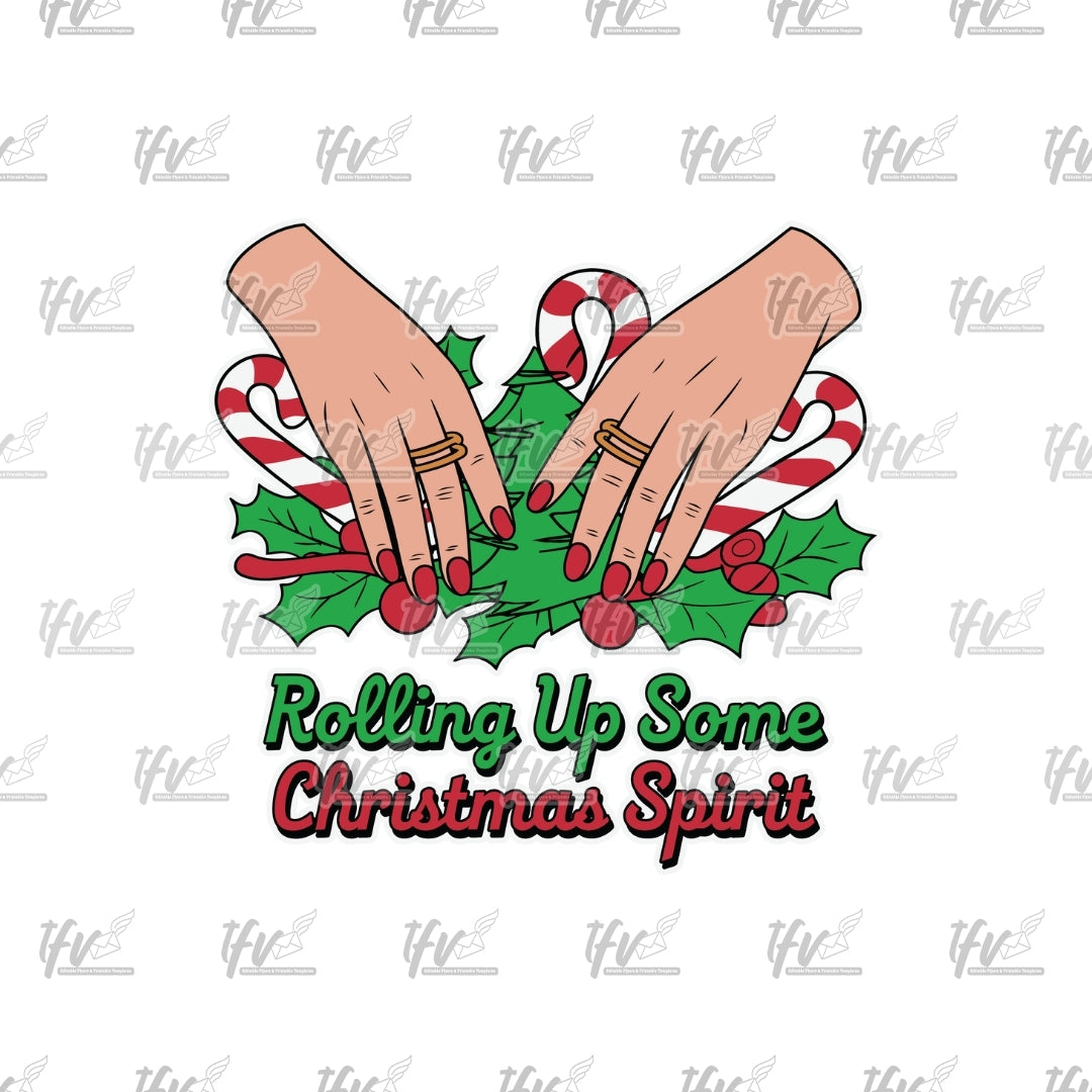 Rolling Christmas Spirit Clip Art