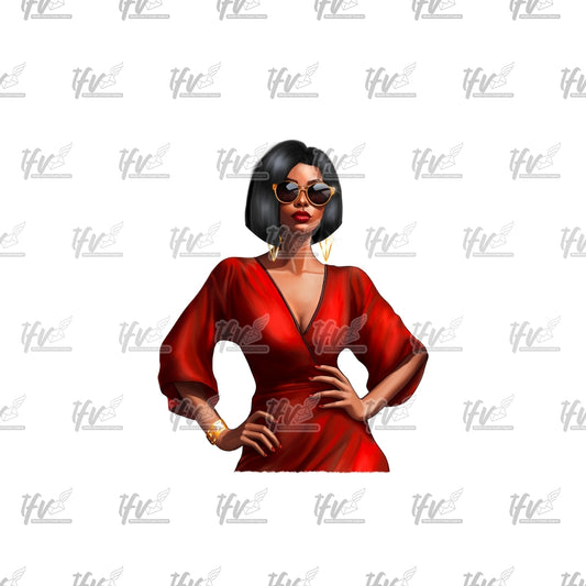 Fashion Queen Wearing Sunglasses Clip Art Set
