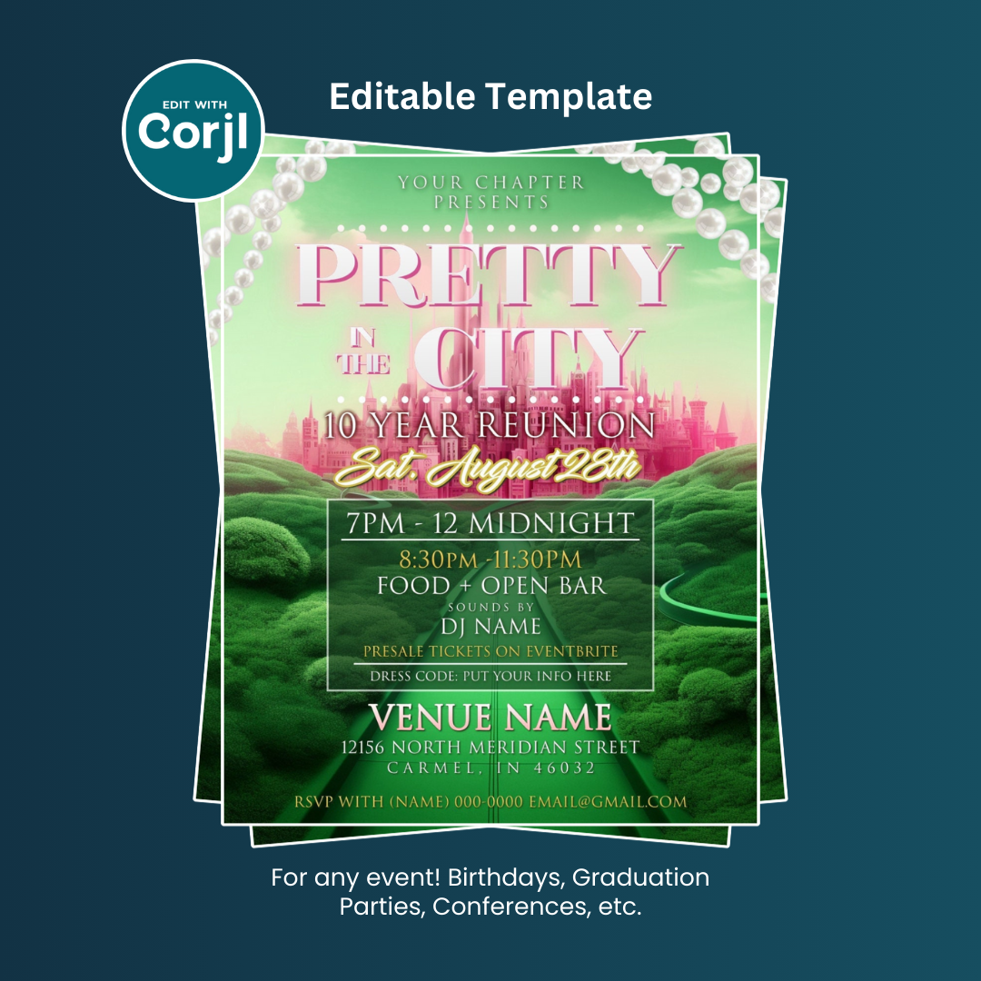 Pretty in the City Social Invitation Editable Template