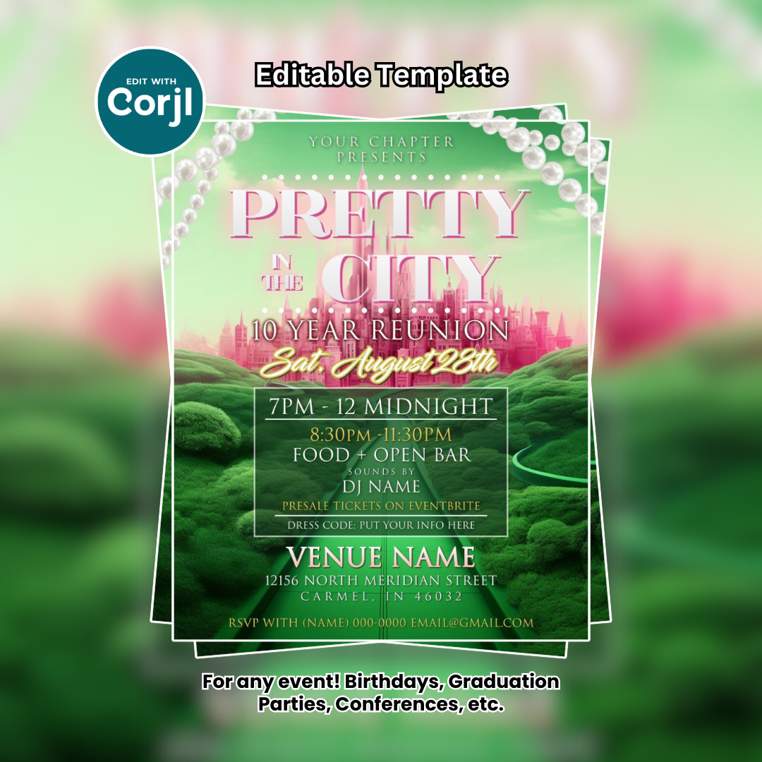 Pretty in the City Social Invitation Editable Template