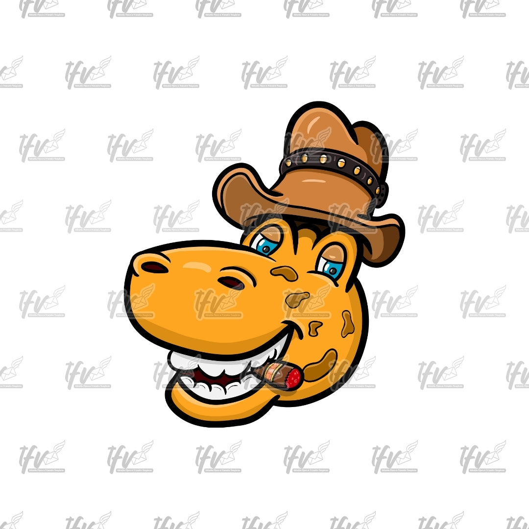 Orange Smoking Dinosaur Clip Art