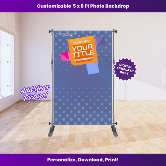 Light Purple 106 and Park 5 x 8 ft Backdrop Editable Template