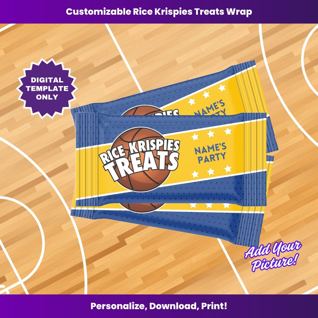 Warriors Basketball Treat Wrapper – Editable Template (Canva Design)