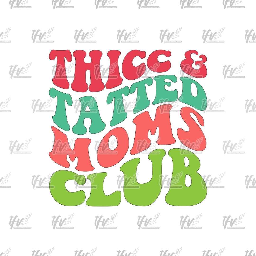 Thicc & Tatted Moms Club Clip Art