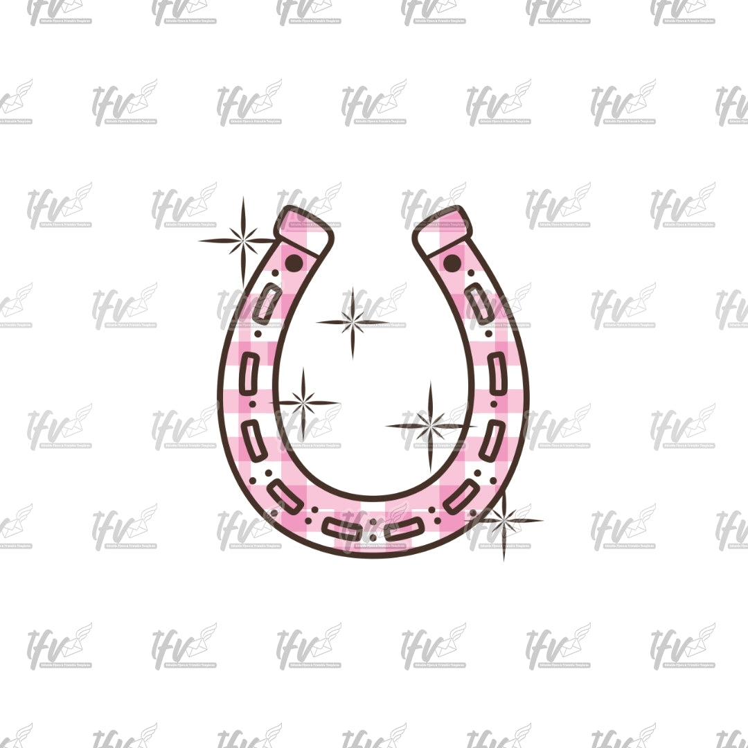Sparkling Pink Horseshoe Clip Art