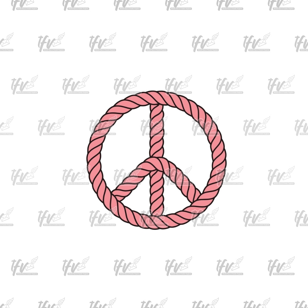 Western Lasso Peace Sign Clip Art