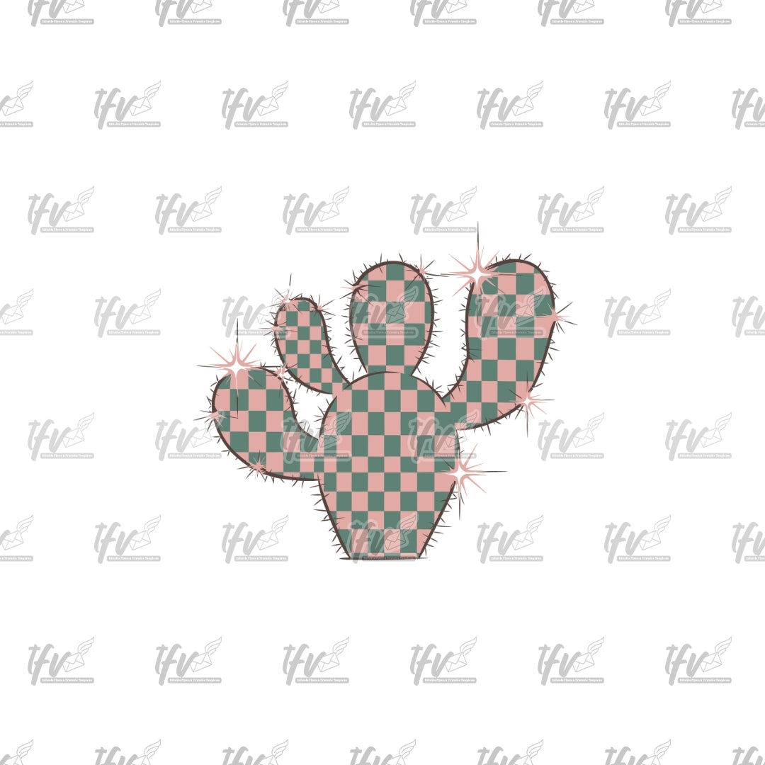 Pink and Green Cactus Clip Art