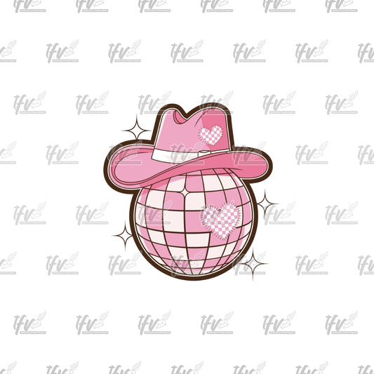 Pink Cowboy Disco Ball Clip Art