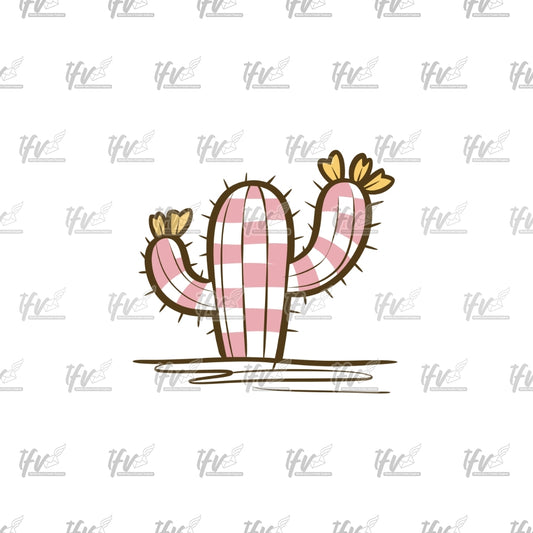 Pink and White Cactus Clip Art