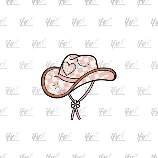 Pink and White Cowboy Hat Clip Art