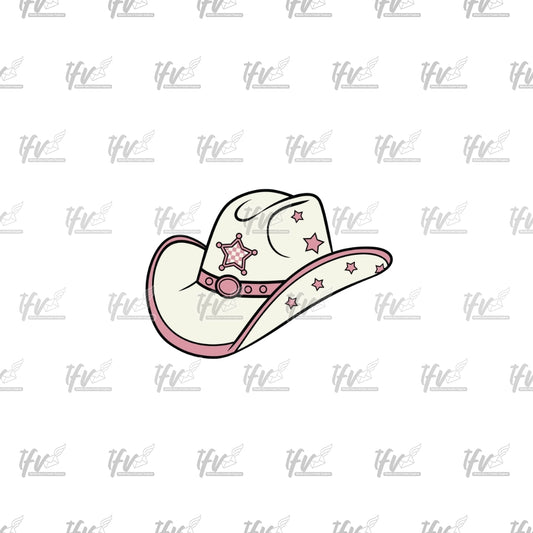 Pink and White Cowboy Hat Clip Art