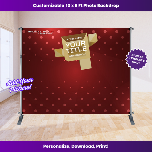 106 and Park 10 x 8 ft Backdrop Editable Template (Gold and Maroon)