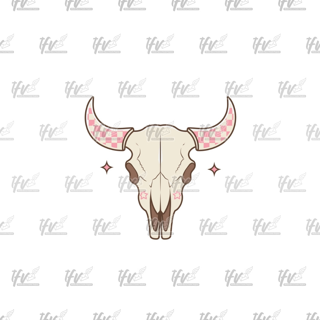 Pink Cow Skull Clip Art
