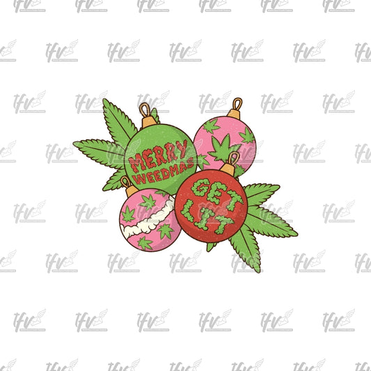 Marijuana Christmas Ornaments Clip Art