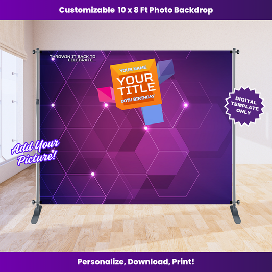 106 and Park 10 x 8 ft Backdrop Editable Template (Neon Purple)