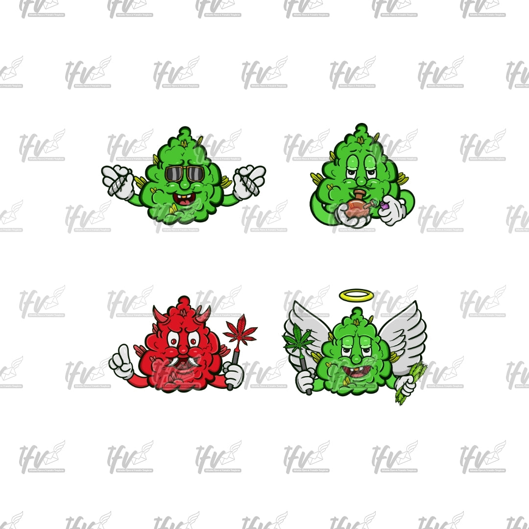 Bud Characters Clip Art