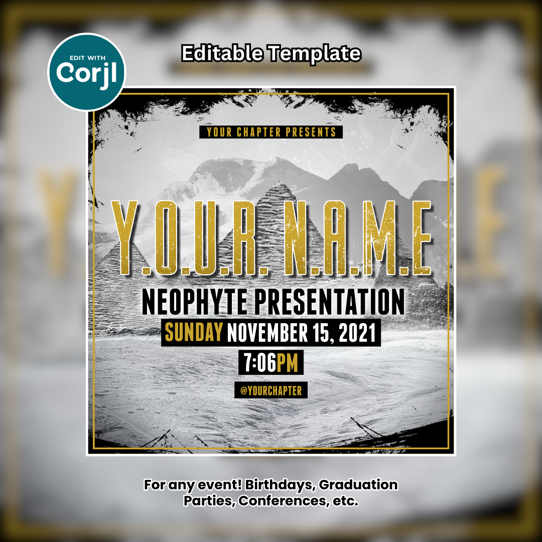 New Chapter Member (Pyramids) Flyer Editable Template