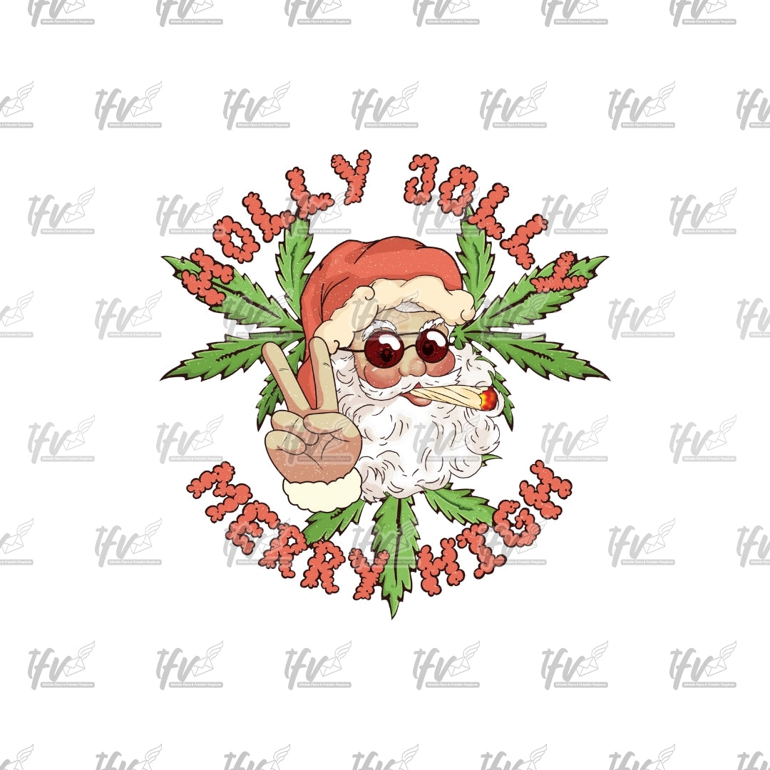 Holly Jolly Merry High Christmas Clip Art