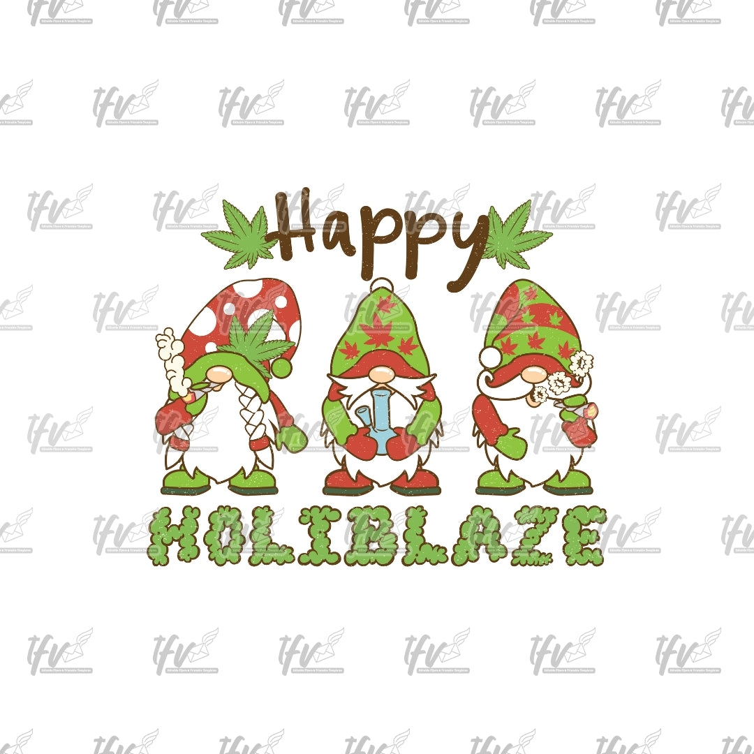 Happy Holiblaze Clip Art, Illustration