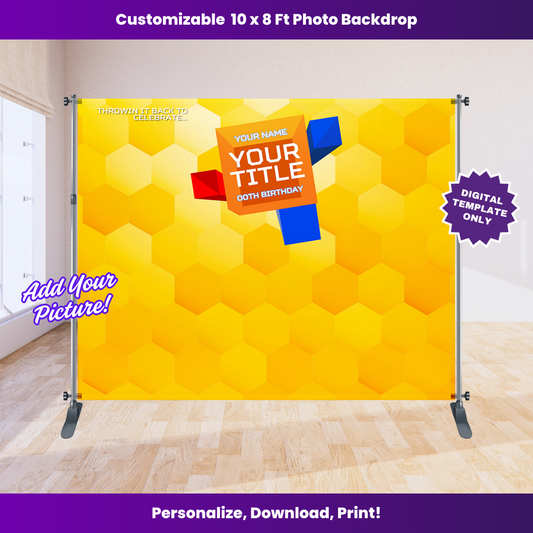 106 and Park 10 x 8 ft Backdrop Editable Template (Honeycomb Purple)