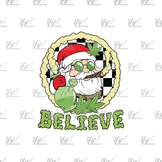Smoking Santa Clip Art