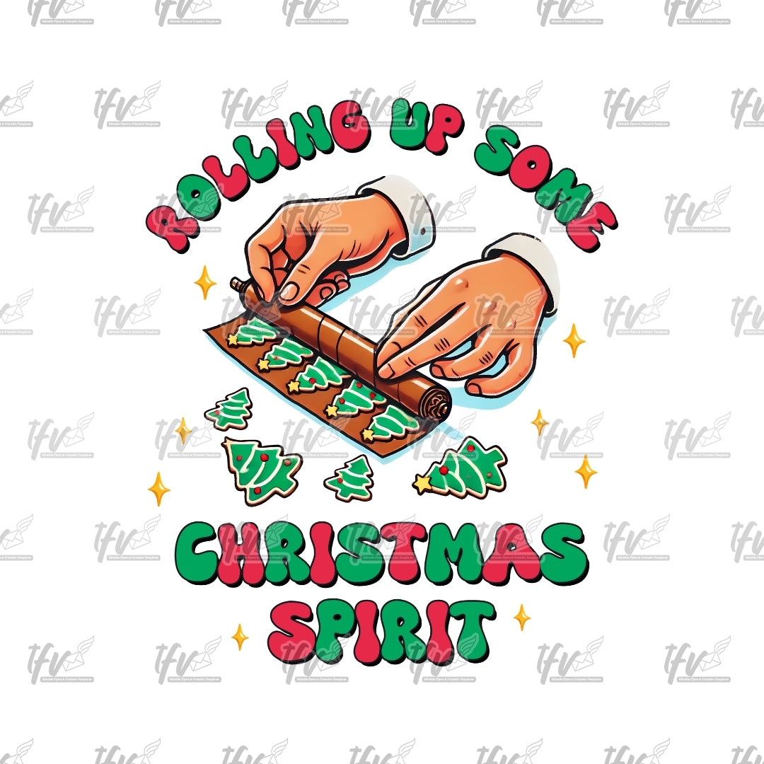 Rolling Christmas Spirit Clip Art