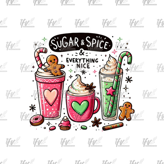 Sugar and Spice Christmas Drinks Clip Art