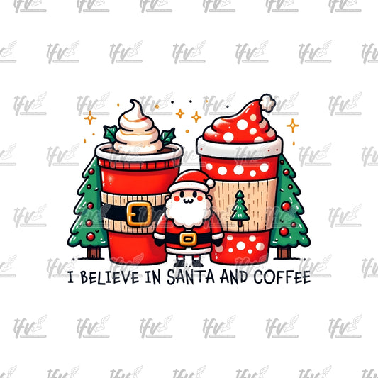 Santa and Coffee Clip Art