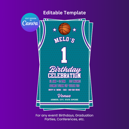 Hornets Birthday Flyer Editable Canva Template (Vertical)