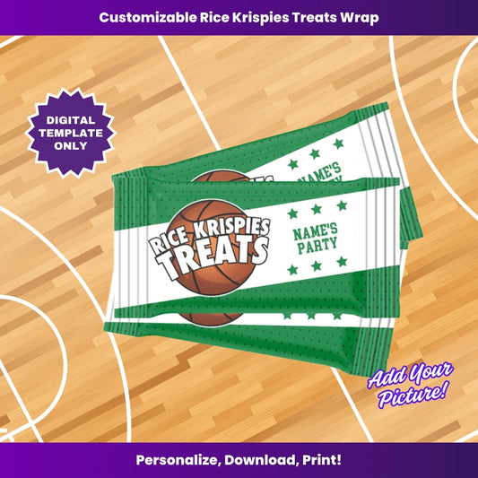 Celtics Basketball Treat Wrapper – Editable Template (Canva Design)