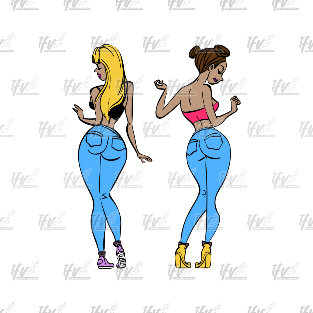 Dancer Clip Art, Twerking Clip Art, Twerk Emote Illustration